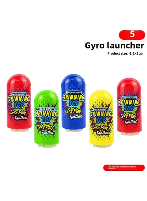 Rotating Gyro Children's Hand Rotating Stacking Music Stacking Gyro Color Flash Gyro Versatile Tray Stall Toys-Color:[Transmitter 5] Color Random (naked) 100g