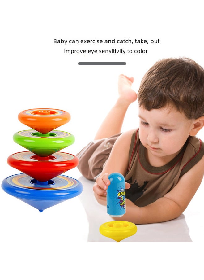 null - Rotating Gyro Children's Hand Rotating Stacking Music Stacking Gyro Color Flash Gyro Versatile Tray Stall Toys-Color:[Transmitter 5] Color Random (naked) 100g - Image 1