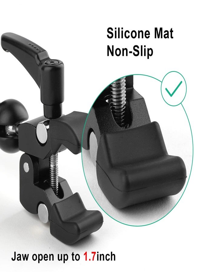 iTODOS Cell Phone Holder Mount Clip for Golf Cart,Wheelchair Walker,Stroller,Spin Bike, Table, Clamp Fits iPhone,Galaxy, Nexus,Most Phones and GPS up to 4" Wide,Aluminum Alloy Material - Image 5
