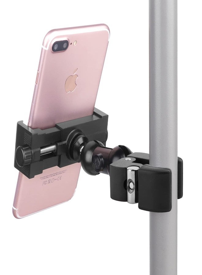 iTODOS Cell Phone Holder Mount Clip for Golf Cart,Wheelchair Walker,Stroller,Spin Bike, Table, Clamp Fits iPhone,Galaxy, Nexus,Most Phones and GPS up to 4" Wide,Aluminum Alloy Material - Image 3