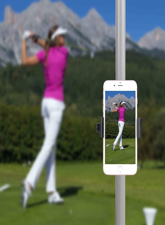 iTODOS Cell Phone Holder Mount Clip for Golf Cart,Wheelchair Walker,Stroller,Spin Bike, Table, Clamp Fits iPhone,Galaxy, Nexus,Most Phones and GPS up to 4" Wide,Aluminum Alloy Material - Image 2