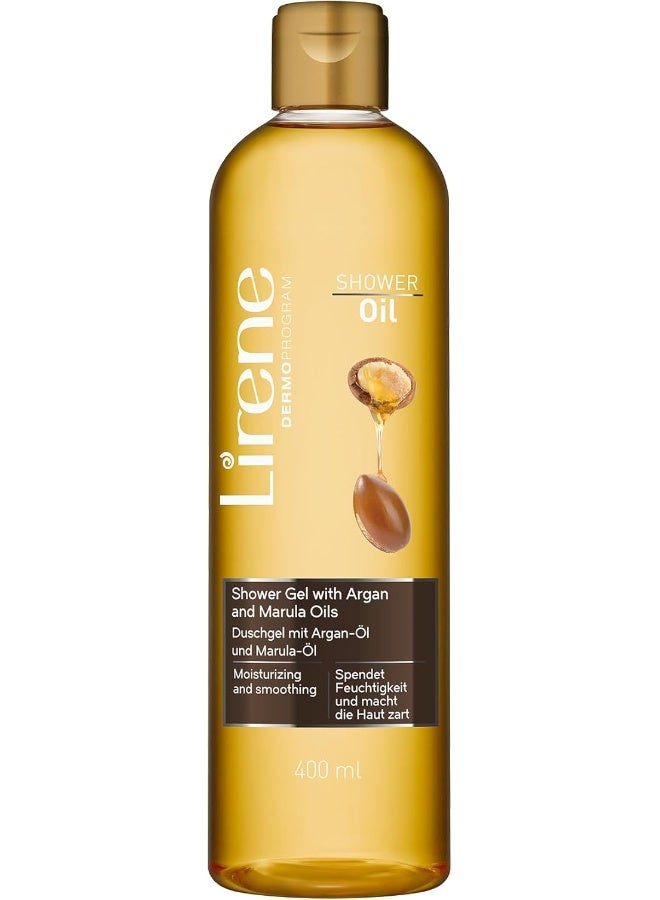 LIRENE جل استحمام لترطيب وتنعيم | غني بزيوت الأركان والمارولا | 400 مل