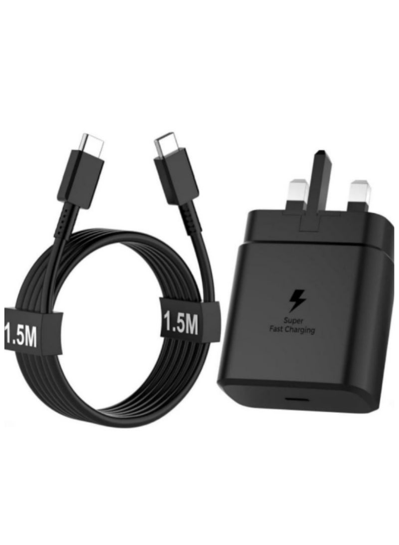 45W Fast Charger (Type - C): Compatible with Samsung Galaxy S25+, S25 Edge, S25, S24, S23, S22, S21 Ultra, A56, A55, A54, A36, Honor X9c, 200 Lite, Magic 7 Pro. Comes with V3 Cable and supports Super PD 3.0 charging technology.  - Image 1