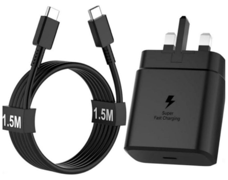 45W Fast Charger (Type - C): Compatible with Samsung Galaxy S25+, S25 Edge, S25, S24, S23, S22, S21 Ultra, A56, A55, A54, A36, Honor X9c, 200 Lite, Magic 7 Pro. Comes with V3 Cable and supports Super PD 3.0 charging technology. - Image 1