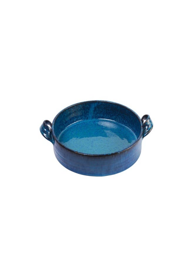 كذا هوم كاسا هوم طاجن فخار مدور أزرق آمن للفرن لحلول العزومات والأكلات العائلية مصر