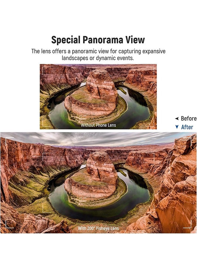 NEEWER 200° Fish Eye VR Lens with 17mm Thread Phone Lens Clip for Panoramic View, Live Streaming, Outdoor Landscape, Architecture, Compatible with iPhone 16 Pro Max S24 Ultra LS-57 - Image 3