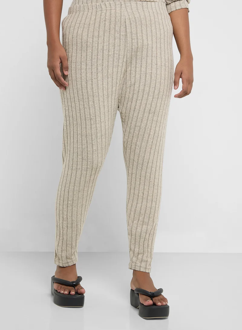 Ginger Plus Ribbed Knitted Top & Legging Lounge Set