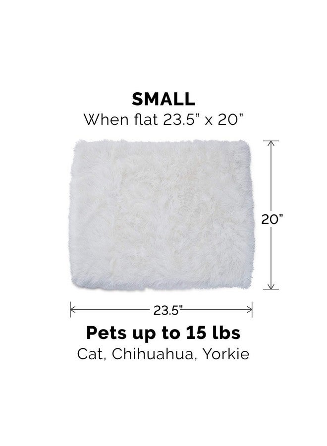 Furhaven Self-Warming Cat Bed for Indoor Cats, 4-Beds-in-1 & Washable - Plush Long Faux Fur Convertible Cuddler - Silver, Small - Image 3
