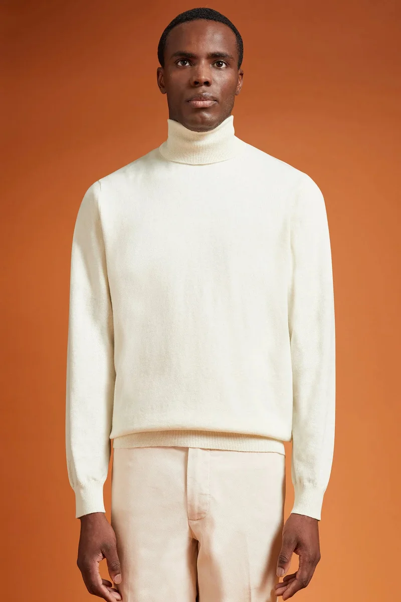 Men's turtleneck jumper - Off White