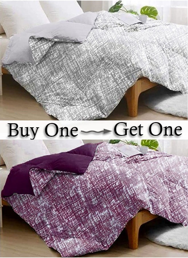 snooze Buy one get one, double face summer quilt, 220*240cm, Maze design  - Image 1