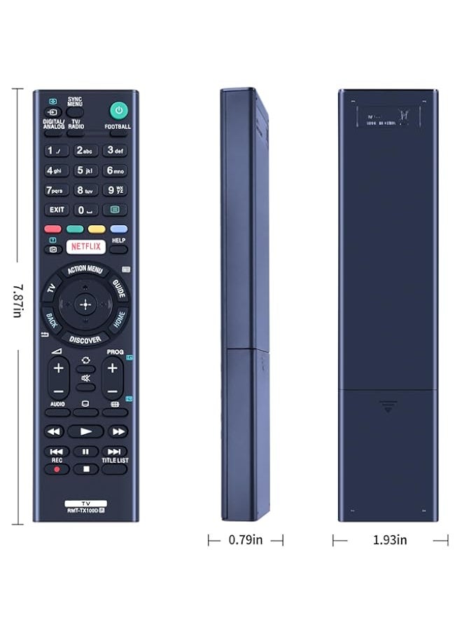 Generic - RMT TX100D Replacement Remote Control fit for Sony Bravia LCD TV TV FW 43X8370C FW 49X8370C FW 55X8570C FW 65X8570C FW 75X8570C FWL 55W805C FWL 65W855C FWL 75W855C KD 43X8301C KD 43X830xC - Image 1