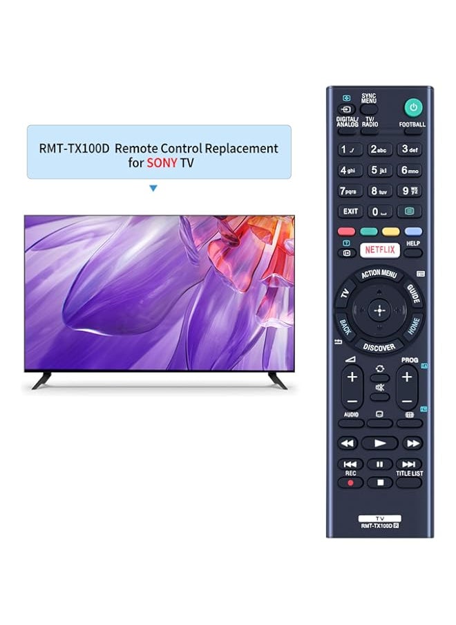 Generic - RMT TX100D Replacement Remote Control fit for Sony Bravia LCD TV TV FW 43X8370C FW 49X8370C FW 55X8570C FW 65X8570C FW 75X8570C FWL 55W805C FWL 65W855C FWL 75W855C KD 43X8301C KD 43X830xC - Image 1