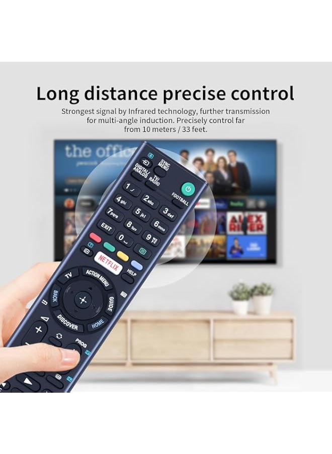 Generic - RMT TX100D Replacement Remote Control fit for Sony Bravia LCD TV TV FW 43X8370C FW 49X8370C FW 55X8570C FW 65X8570C FW 75X8570C FWL 55W805C FWL 65W855C FWL 75W855C KD 43X8301C KD 43X830xC - Image 1