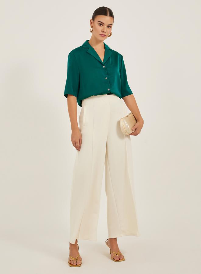 Styli Solid Notch Lapel Boxy Shirt - Image 2