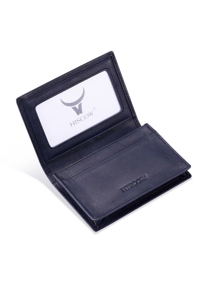 HISCOW Leather Business Card Case Holder for Men & Women, Italian Calfskin, Antiqued Gray, Small, Vintage - Image 2