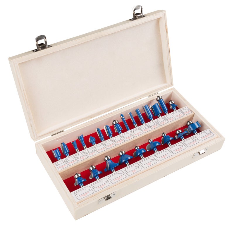 24Piece Router Bit Set Wood Routers Kit with 025Inch Shank and Wooden Storage Case Woodworking Tools for Home Improvements and DIY by Stalwart