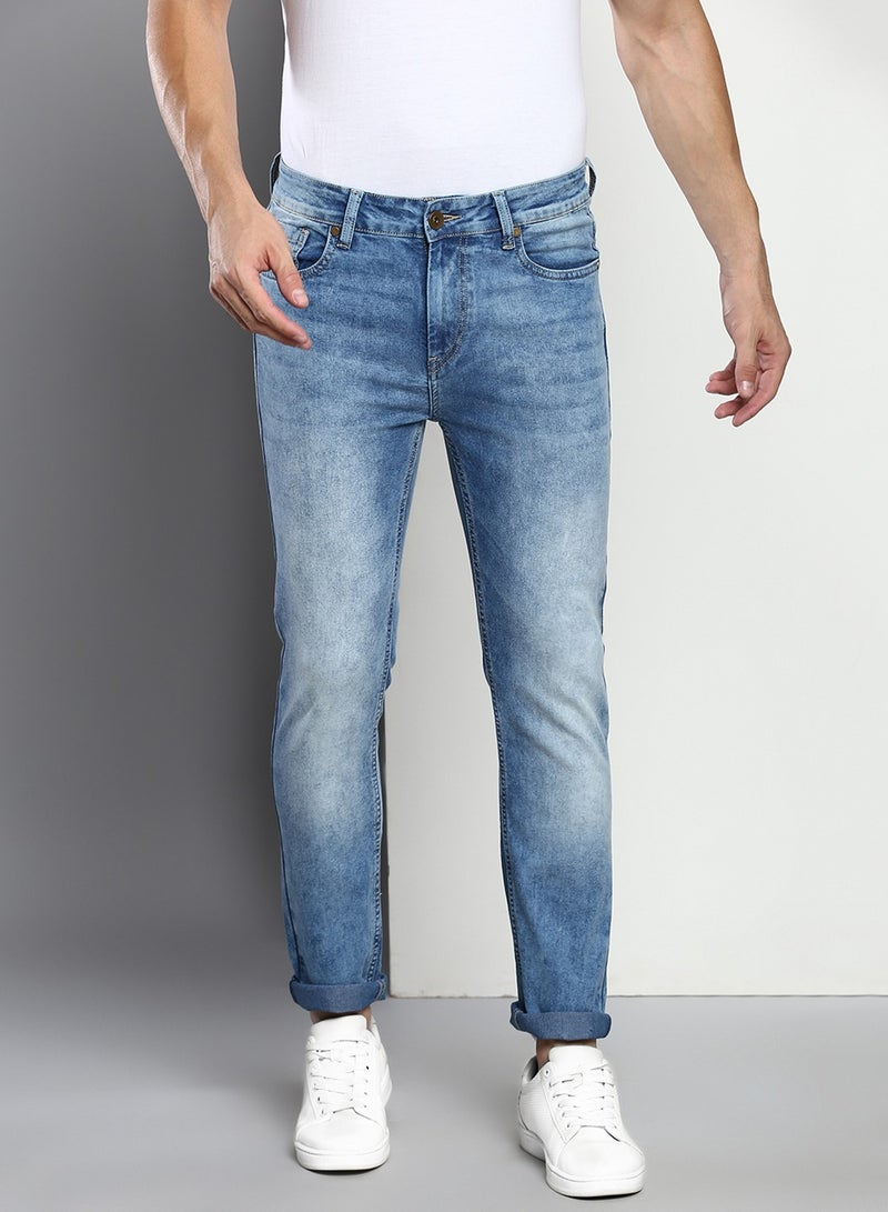 Dennis Lingo بنطلون جينز رجالي بقصّة Slim Fit باللون النيلي  - Image 2