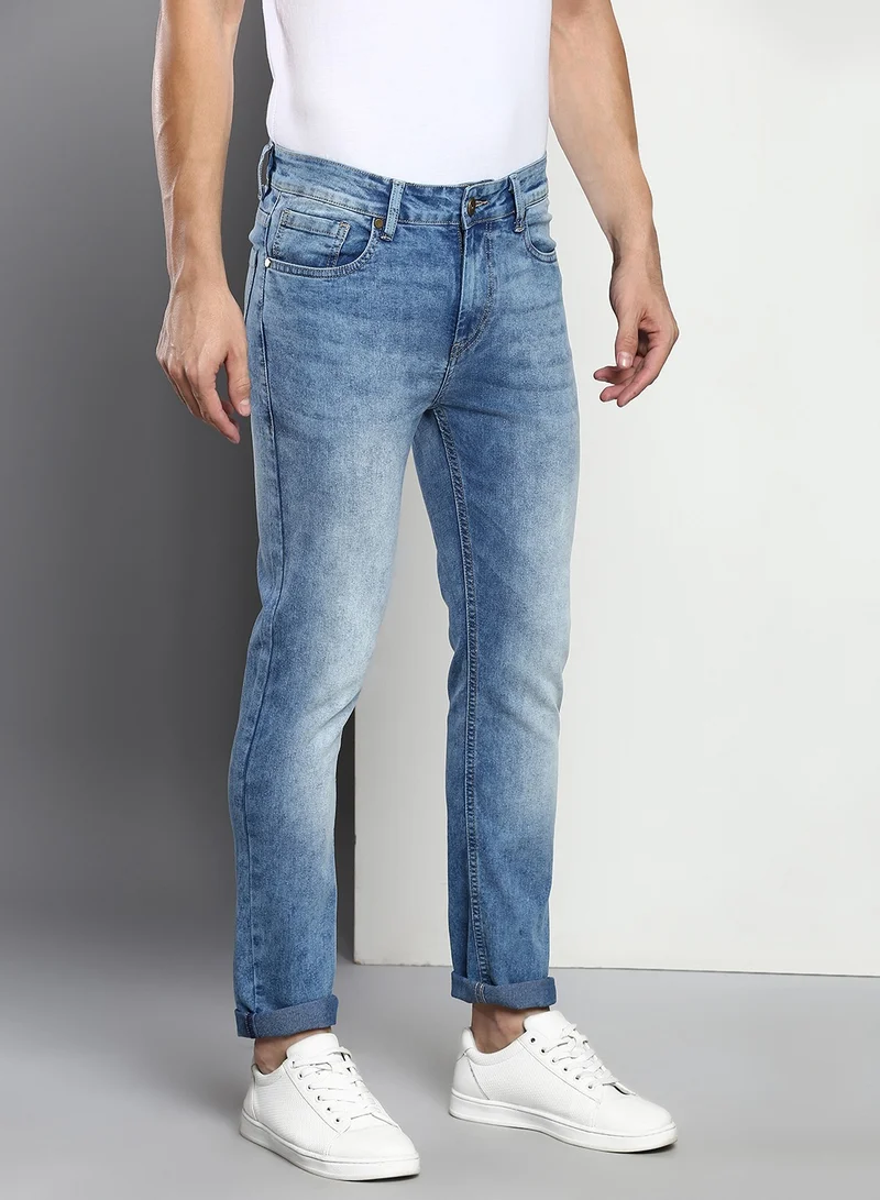 Dennis Lingo Indigo Slim Fit Men's Denim Jeans with Button & Zip Closure