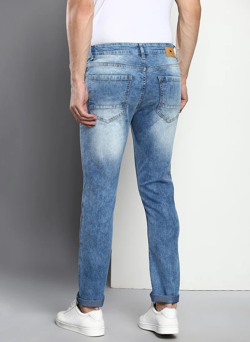 Dennis Lingo Indigo Slim Fit Men's Denim Jeans with Button & Zip Closure