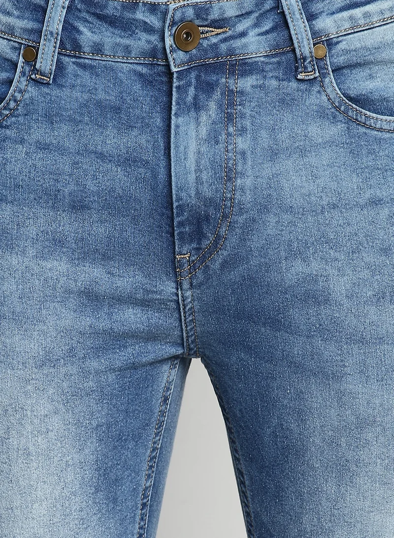 Dennis Lingo Indigo Slim Fit Men's Denim Jeans with Button & Zip Closure