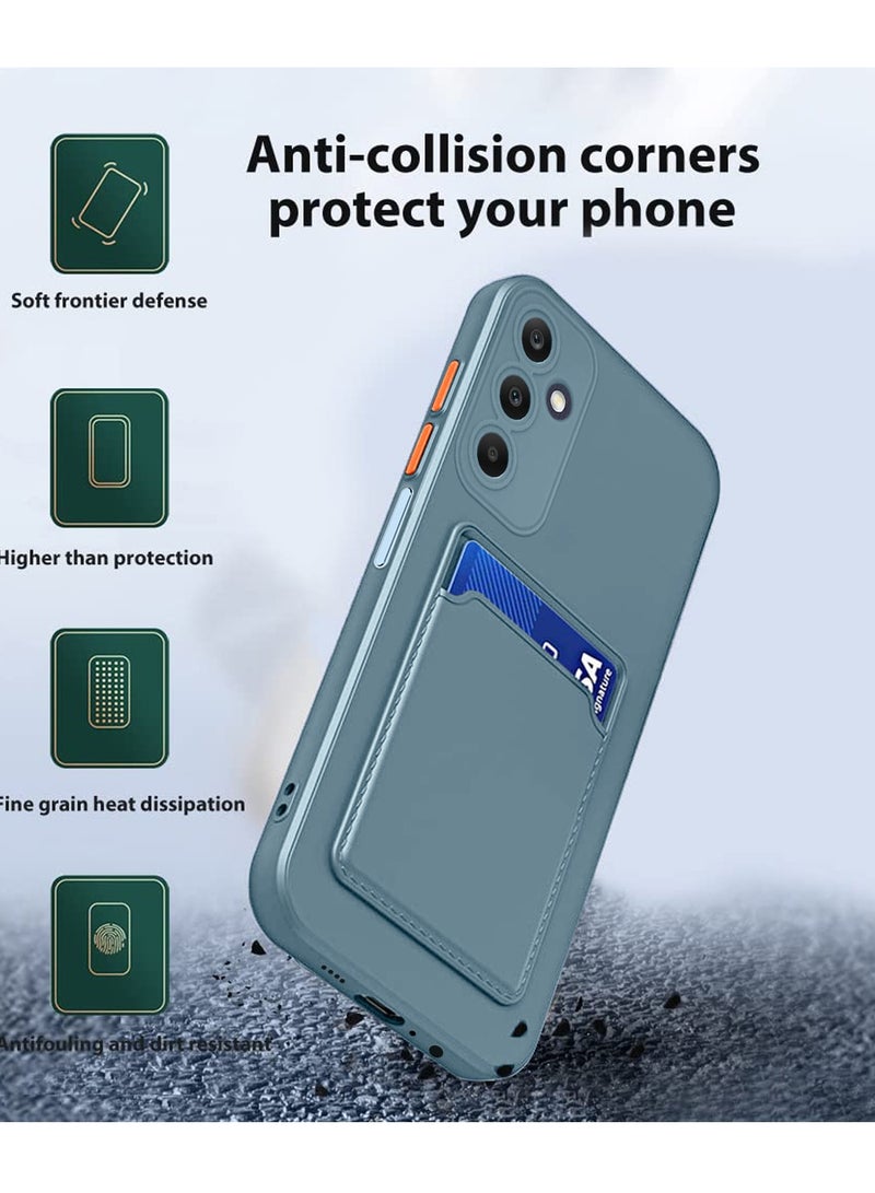 Wtech Silicone TPU With Card Holder Case Cover For Samsung Galaxy A15 4G / 5G 2023 Grey - Image 2
