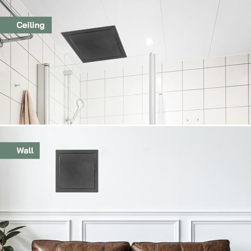 Vent Systems 8'' x 8'' Inch Anthracite Metal Access Panel with Click Function - Easy Access Doors - Access Panel for Drywall, Wall, Electrical and Plumbing Service Door - Image 3