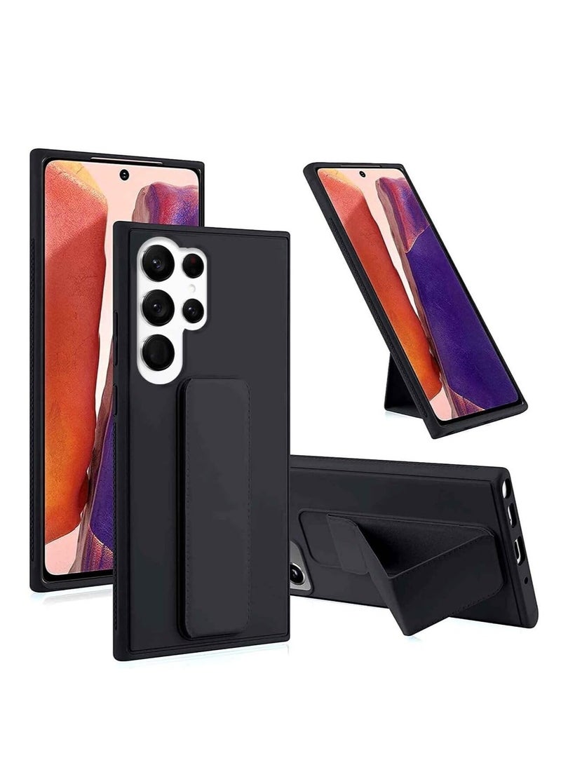 BORTONY Samsung Galaxy S25 Ultra Case Cover Back Stand Cover Magnetic Holder Silicone Horizontal & Vertical Kickstand Cover Wrist Strap Full protection Anti Fingerprint Case For Samsung Galaxy S25 Ultra - Image 1