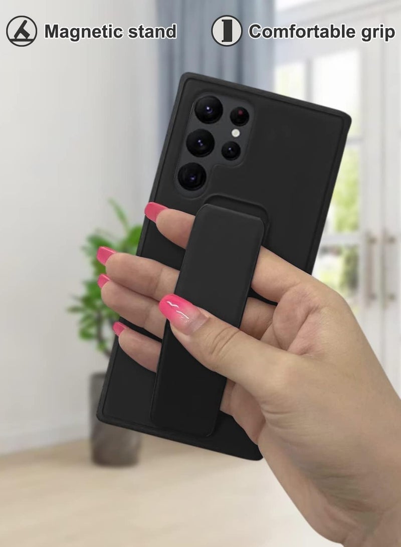 BORTONY Samsung Galaxy S25 Ultra Case Cover Back Stand Cover Magnetic Holder Silicone Horizontal & Vertical Kickstand Cover Wrist Strap Full protection Anti Fingerprint Case For Samsung Galaxy S25 Ultra - Image 2