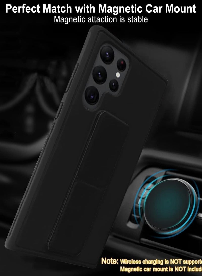 BORTONY Samsung Galaxy S25 Ultra Case Cover Back Stand Cover Magnetic Holder Silicone Horizontal & Vertical Kickstand Cover Wrist Strap Full protection Anti Fingerprint Case For Samsung Galaxy S25 Ultra - Image 4