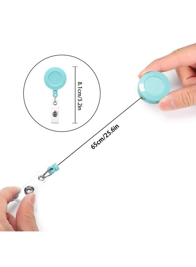 Soleebee 24'' Retractable Badge Reel, Mixed Random Solid Color Nurse ID Badge Holder with 360° Swivel Alligator Clip (Pack of 12) - Image 2