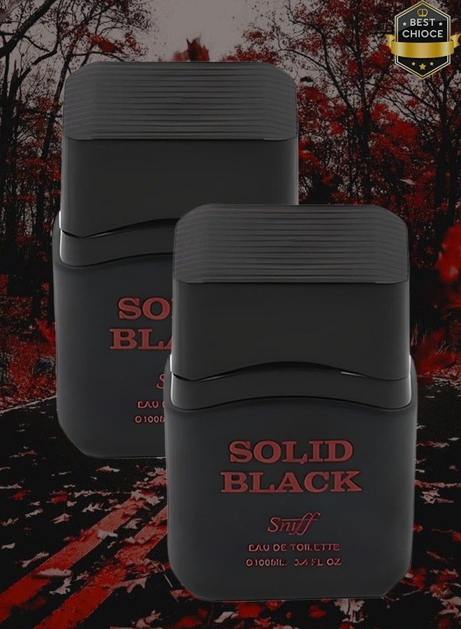 سنيف 2 قطع عطر سوليد بلاك للرجال 100 مل - Image 1
