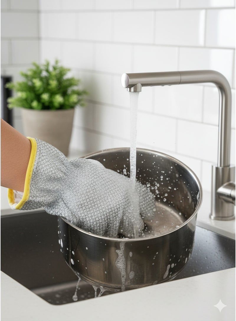 Stainless Steel Dishwashing Gloves (2 Pieces) - Image 1