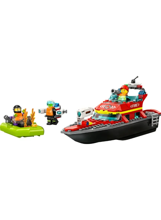 ليغو مجموعة لعبة بناء قارب الإنقاذ من الحريق 60373 من LEGO® City (144 قطعة)
