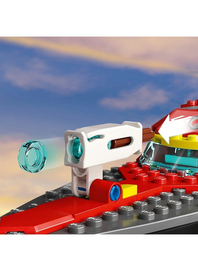 LEGO City Fire Rescue Boat 60373 Building Toy Set (144) Pieces  - Image 4