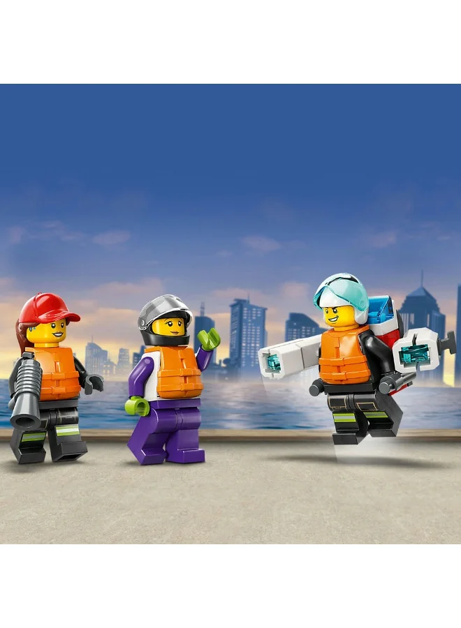 ليغو مجموعة لعبة بناء قارب الإنقاذ من الحريق 60373 من LEGO® City (144 قطعة)