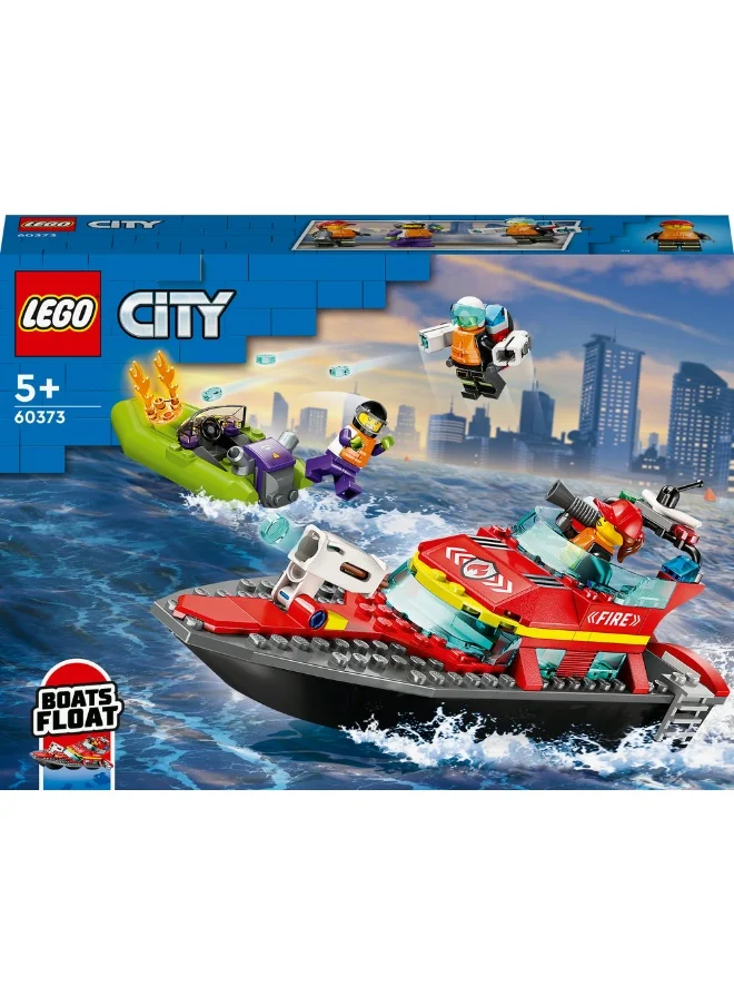 ليغو مجموعة لعبة بناء قارب الإنقاذ من الحريق 60373 من LEGO® City (144 قطعة)