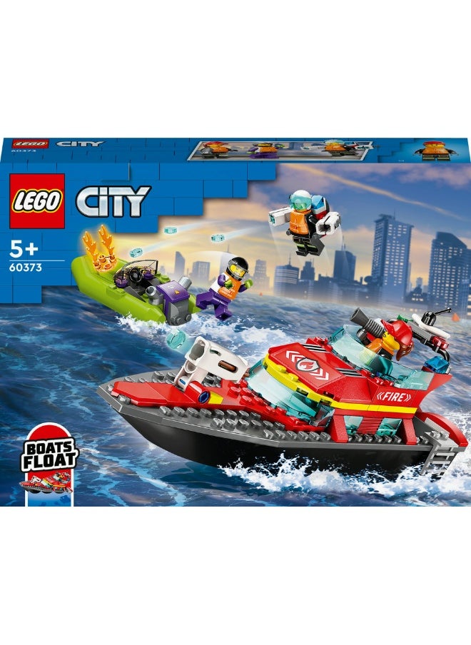 LEGO City Fire Rescue Boat 60373 Building Toy Set (144) Pieces  - Image 2