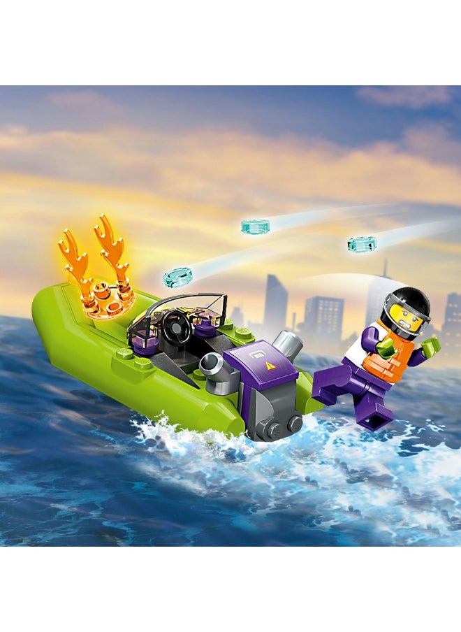 LEGO City Fire Rescue Boat 60373 Building Toy Set (144) Pieces  - Image 5