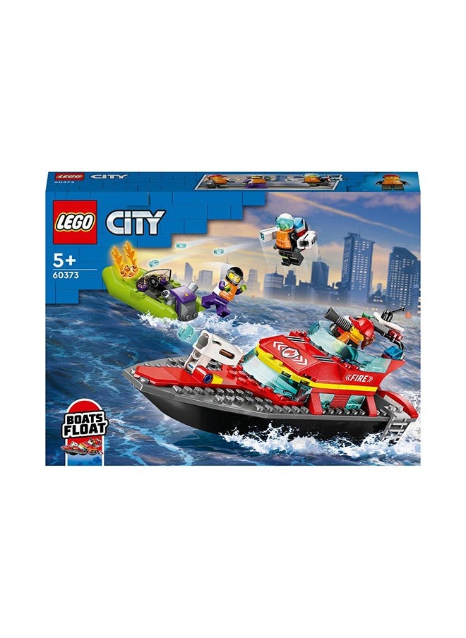 LEGO City Fire Rescue Boat 60373 Building Toy Set (144) Pieces  - Image 2