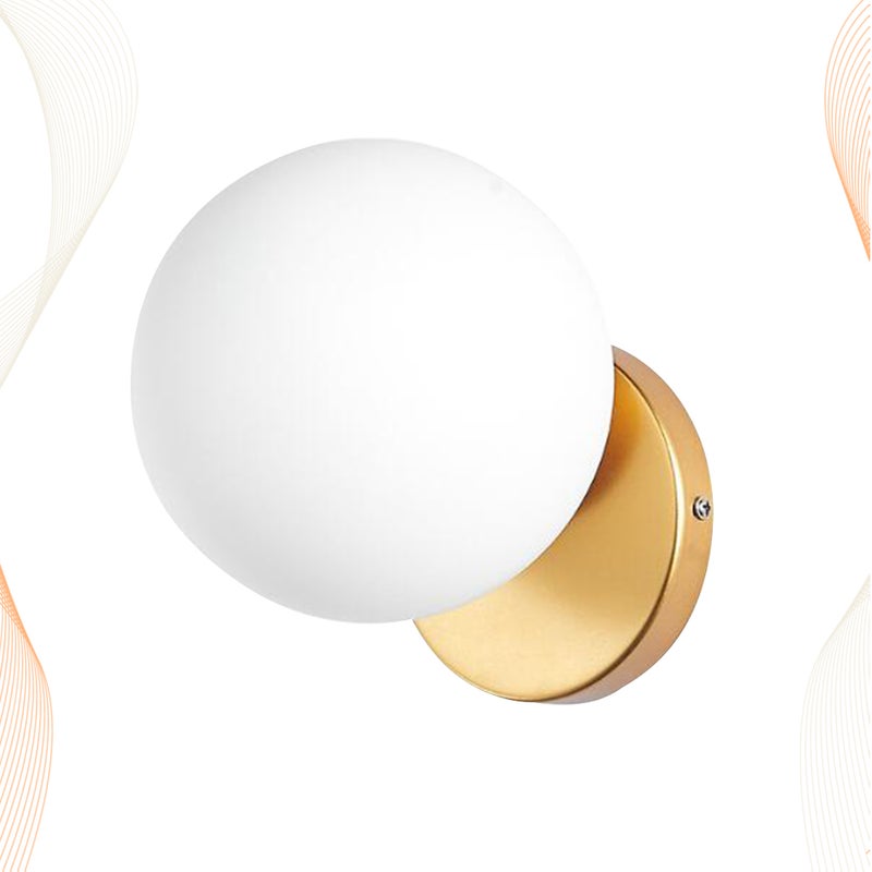 2pcs Modern Bedside Wall Light Round Decorative Lamp Stylish Household Corridor Wall Lamp For Home (Golden) - Image 4