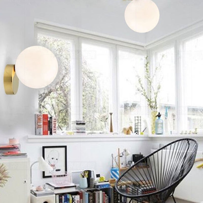 2pcs Modern Bedside Wall Light Round Decorative Lamp Stylish Household Corridor Wall Lamp For Home (Golden) - Image 3