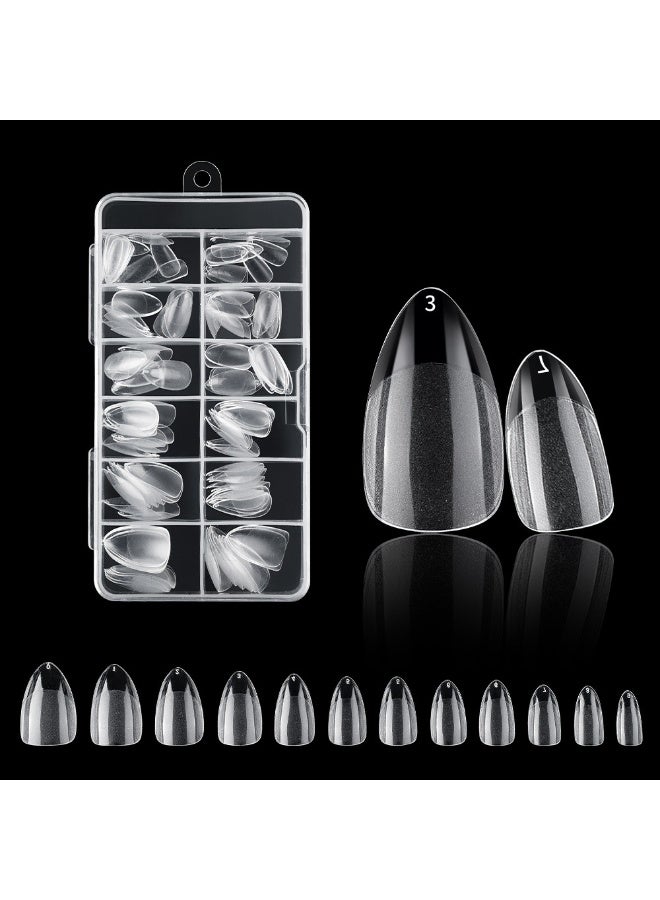 سيستار 240 قطعة من ملصقات الأظافر الهلامية الناعمة القصيرة بلون اللوز - أطراف فرنسية سهلة الاستخدام، 12 مقاسًا من وصلات الأظافر (غير ضارة، صندوق تخزين متضمن) للاستخدام المنزلي وصالونات التجميل - Image 2