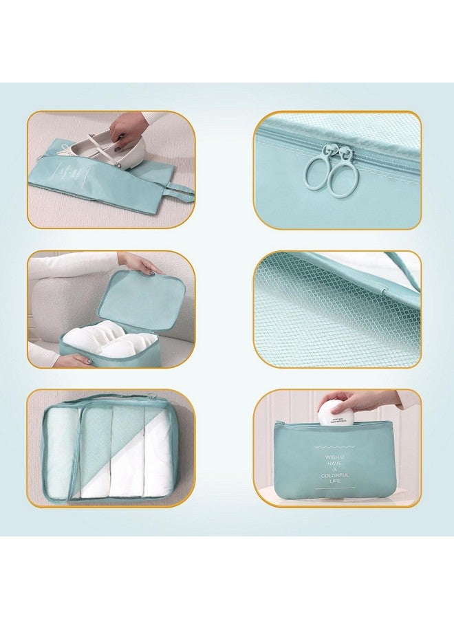 Homestic Homestic Set of 7 Travel Organizer | 3 Packing Cubes + 3 Pouches + 1 Toiletry Bag | Travel Luggage Organizer | Luggage Bag for Bra-Pantry-Socks-Shoe-Cosmetics | ZH025LB | Light Blue  - Image 5
