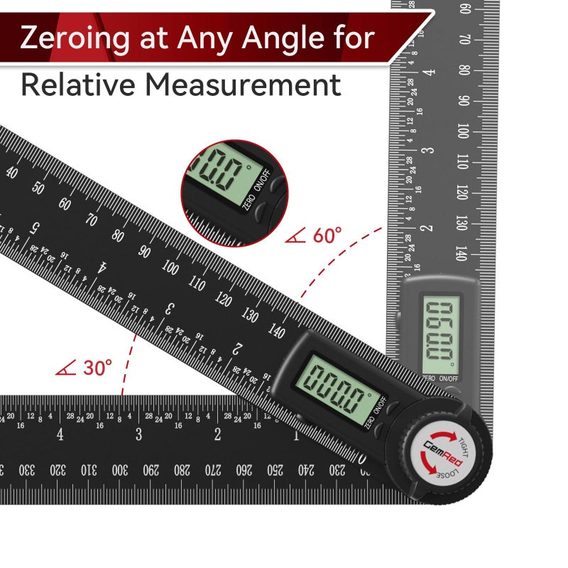GemRed 82305 Aluminum Digital Angle Finder Protractor - Image 4