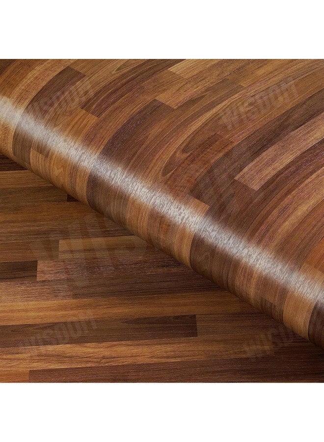 WISDOM Self Adhesive Vinyl Wood Graingeometric Wallpaper For Furniture Vinyl Stickers Wooden Door Desktop Wall Papers Kitchen-Cupboard/Shelf Liner Sheet(24 X 180 Inch,Wood Box),Brown - Image 1