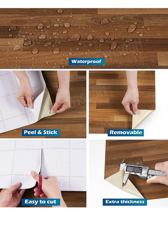 WISDOM Self Adhesive Vinyl Wood Graingeometric Wallpaper For Furniture Vinyl Stickers Wooden Door Desktop Wall Papers Kitchen-Cupboard/Shelf Liner Sheet(24 X 180 Inch,Wood Box),Brown - Image 5