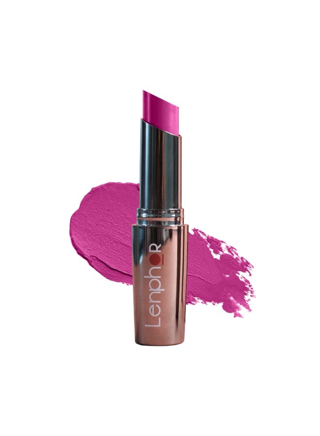 Lenphor Treasure Matte Lipstick, Long Lasting Lipstick    Dark Plummer, 3gm - Image 1