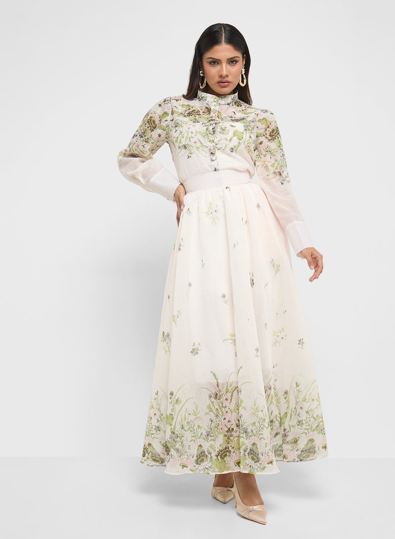 Khizana Print Shirt & Skirt Set - Image 1