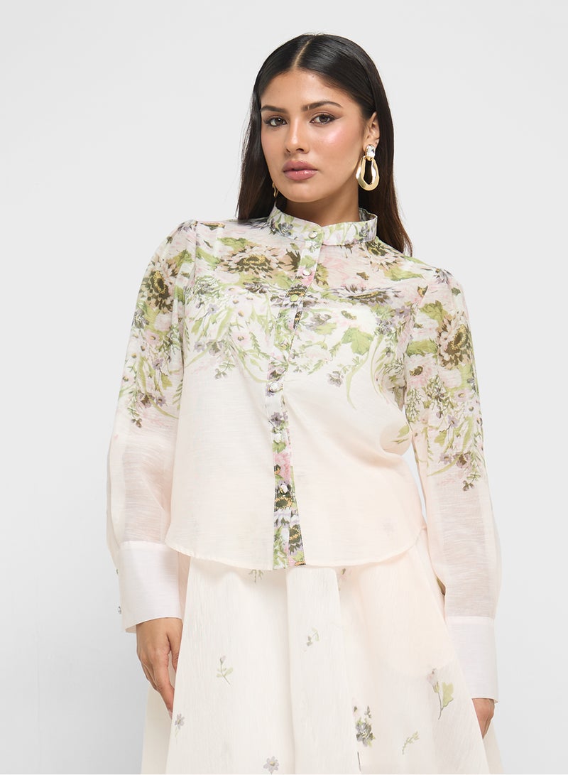 Khizana Print Shirt & Skirt Set - Image 3