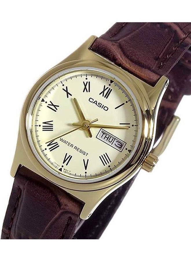 CASIO Women Leather Analog Wrist Watch LTP-V006GL-9BUDF - 25 mm - Brown - Image 4